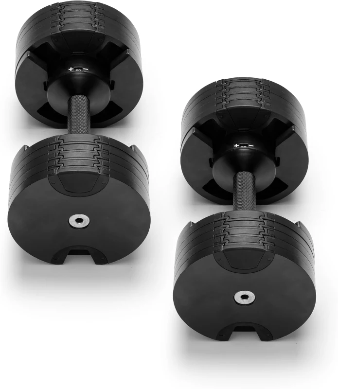 NÜOBELL® Easy-Twist Adjustable Dumbbell Pair — 5–50 lb or 5–80 lb Options, 2024-25 All-in-One Home Weight Set (Original Manufacturer)