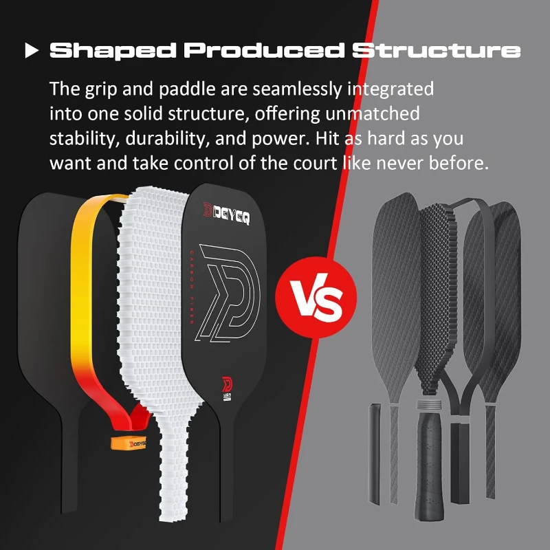 DGYGQ Carbon Fiber Pickleball Paddle — Professional Honeycomb-Core Racket for Lightweight Precision, Shock Absorption & Spin