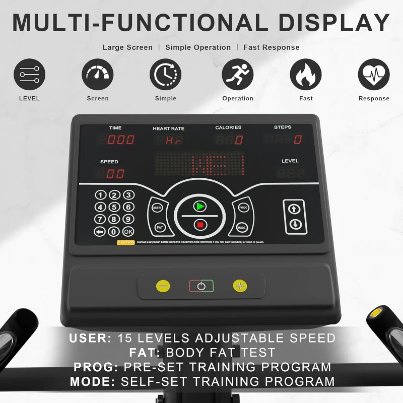 Fitvids Commercial Stair Stepper Machine - Continuous Stair Climber with 15 Resistance Levels, LED Display, Heavy-Duty Home Gym Cardio & Lower-Body Trainer