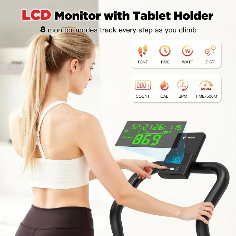 Magnetic Vertical Climber – Adjustable Resistance to 77LB, Foldable Home Stair Stepper with 19"" Stride and 320LB Capacity