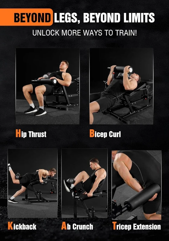 MIKOLO x GMWD Signature Leg Extension & Curl Machine — Adjustable Seated/Lying Trainer with 1:1 Cable System for Home Gym