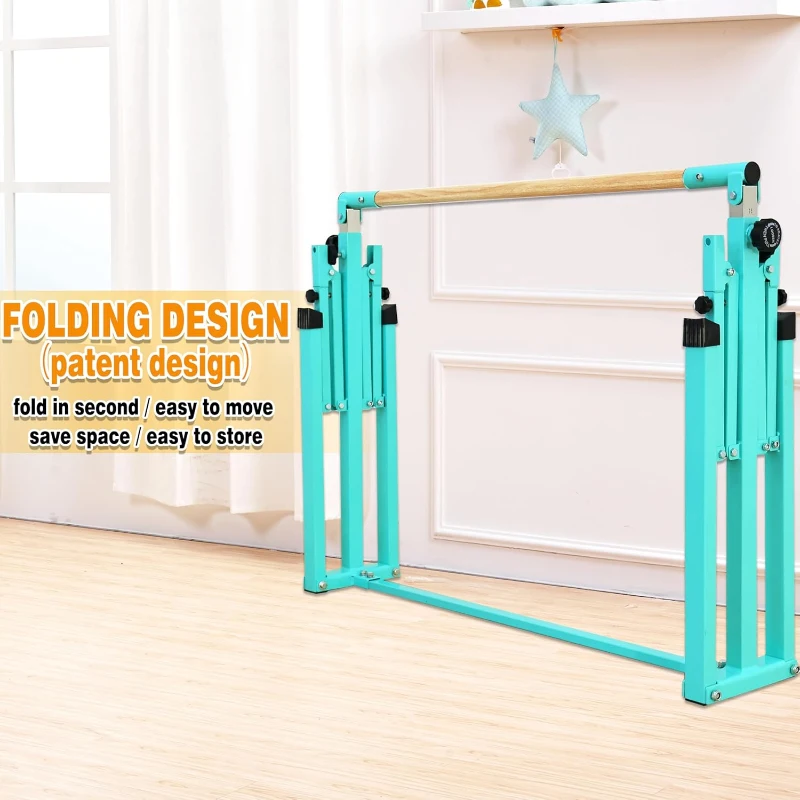 MARFULA 4 ft/5 ft Foldable Gymnastics Kip Bar Set with Mat - Adjustable Height (36""–60""), 400 lb Capacity for Kids & Club Training