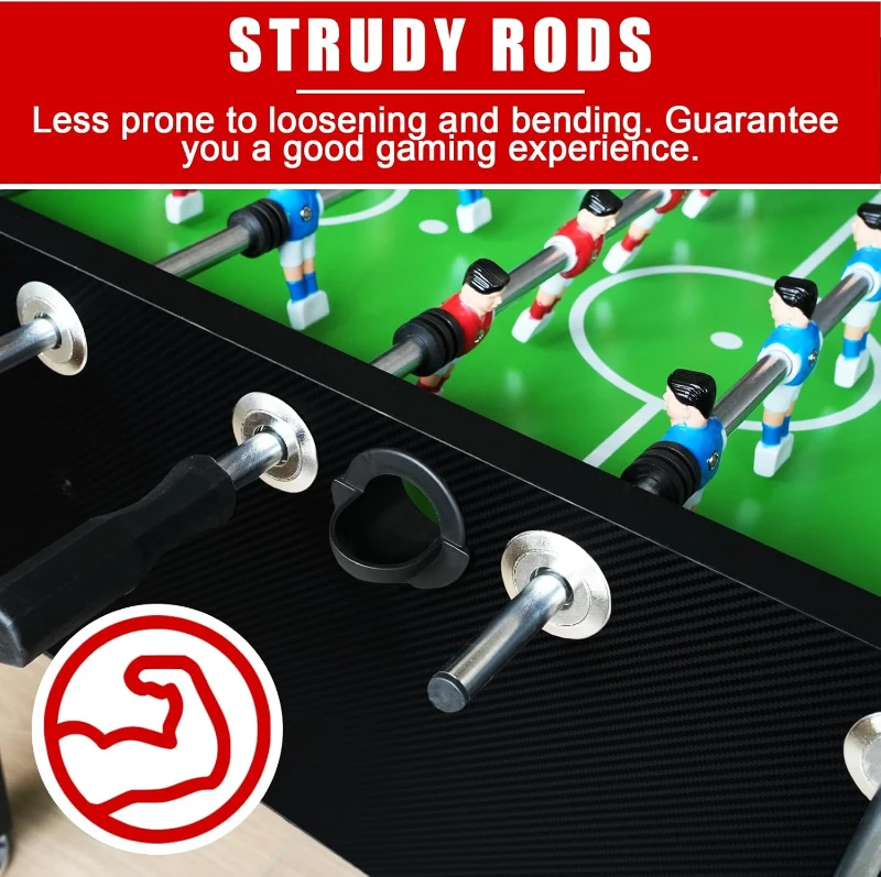 Seydrey 55-Inch Competition Foosball Table, Black with Chrome-Plated Steel Rods