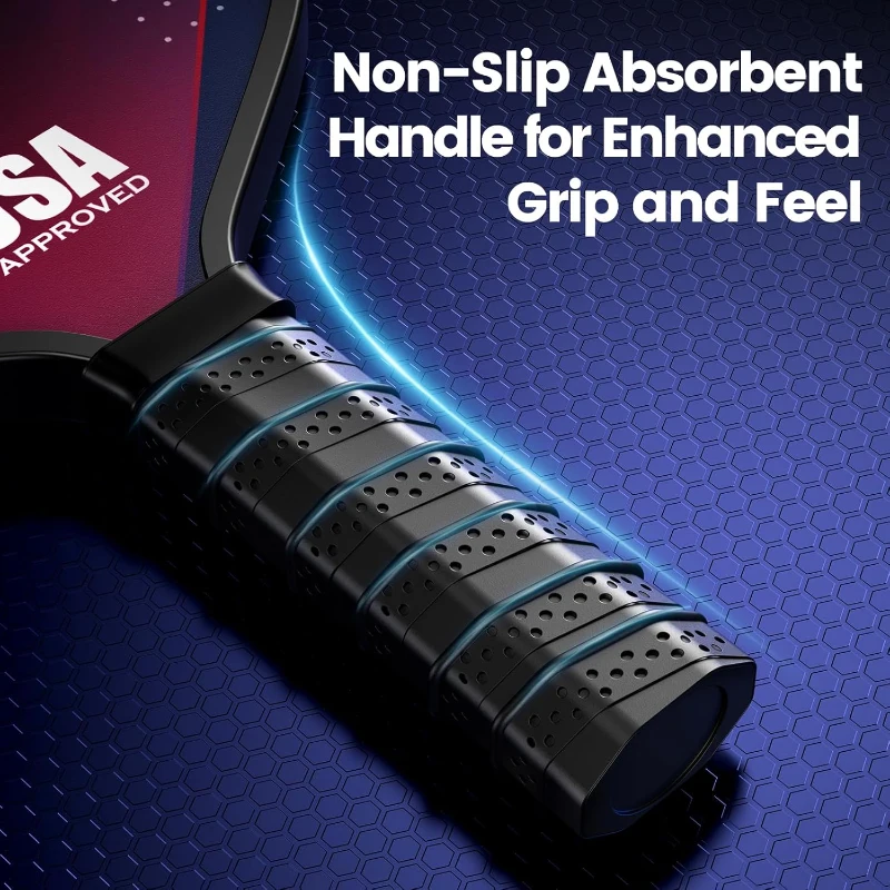 2-Pack Fiberglass Pickleball Paddles with 4 Balls — USAPA Approved, Lightweight Durable Rackets for Beginners to Pros