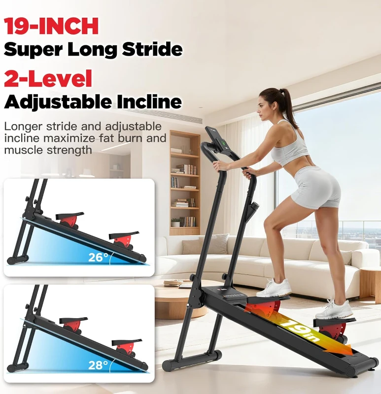 Magnetic Vertical Climber – Adjustable Resistance to 77LB, Foldable Home Stair Stepper with 19"" Stride and 320LB Capacity