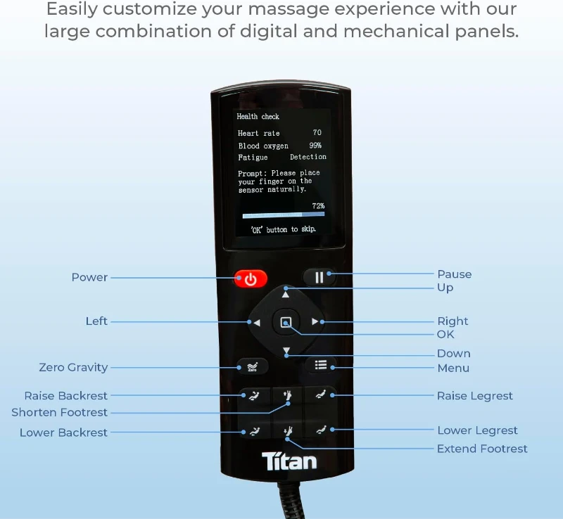 Titan Rejūv 4D Black Full-Body SL-Track Massage Chair with Intelligent Health Detection, AI Series Voice Control, Soothing Heat Therapy, Zero Gravity & Space-Saving Design