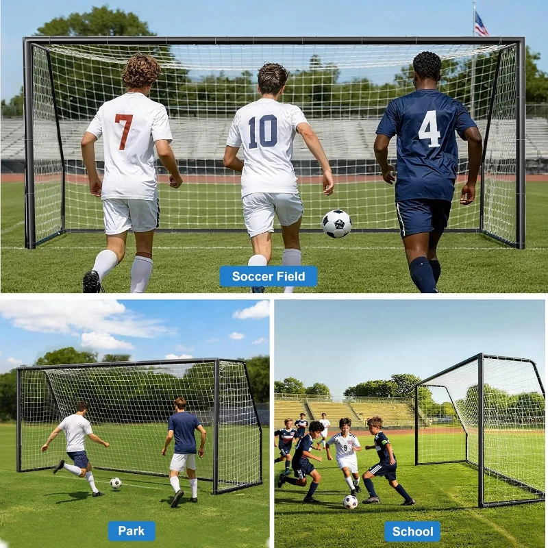 MOPHOTO Foldable Soccer Goals (6x4/8x6/10x6.5/12x6/16x7/18.5x6.5/21x7/24x8 ft) – 21x7 ft Backyard & Full-Size Training Goal for Teens and Adults