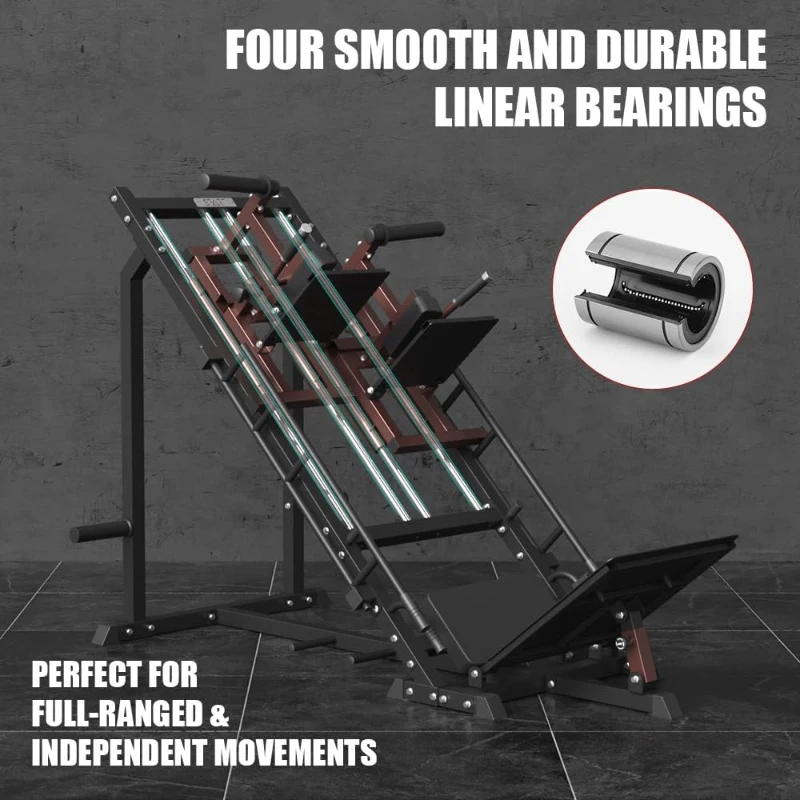 SPART 5-in-1 Leg Press & Hack Squat Combo with Linear Bearings, Adjustable Hack Squat/Calf Raise, Commercial Weight Storage and Band Pegs