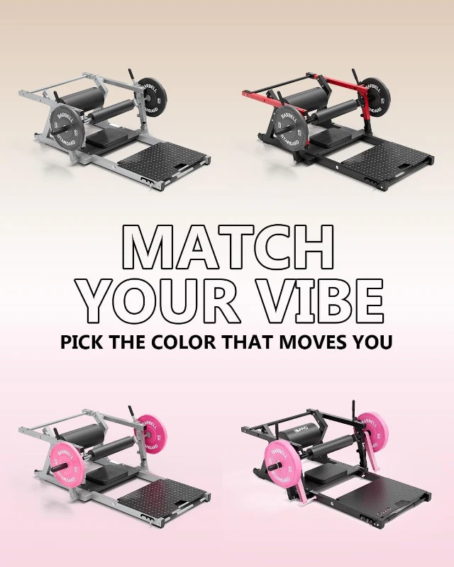 GMWD HRTQ Plate-Loaded Hip Thrust Machine, 800 lb Capacity Glute Bridge with Weight Holders and Adjustable Footboard, Heavy-Duty Butt Builder