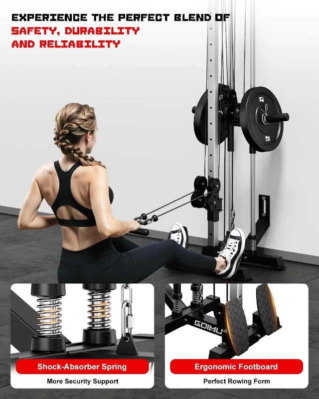 GOIMU WM1 Wall-Mounted Cable Station — 17-Position High & Low Crossover with Removable Footplate for Home/Garage Gym