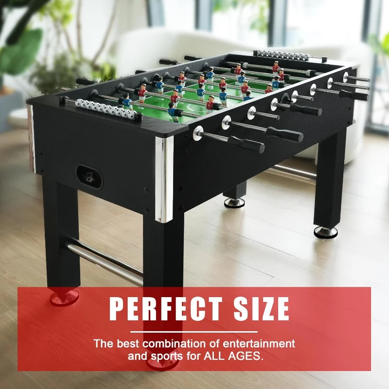 Seydrey 55-Inch Competition Foosball Table, Black with Chrome-Plated Steel Rods