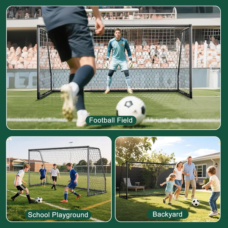 MOPHOTO Heavy-Duty Soccer Goal — Multiple Sizes for Backyard, Training & Full-Size Practice (Various Dimensions Available)