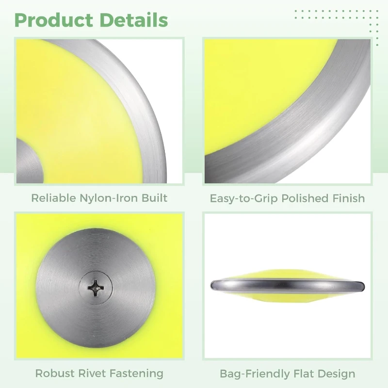 2-Pack 1.6 kg Training Discus for Track & Field – Nylon-Iron Construction, Polished Anti-Slip Grip, Practice Set