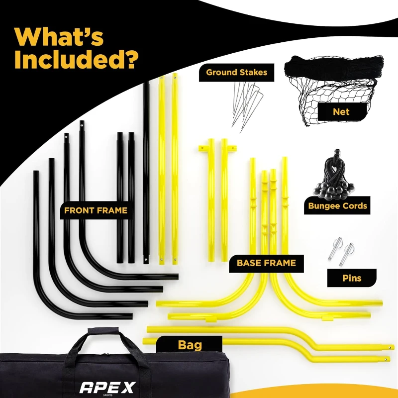 Apex Sports 4 x 4.5 Ft Multi-Sport Rebounder – Adjustable Angles, Durable Construction, Portable Trainer