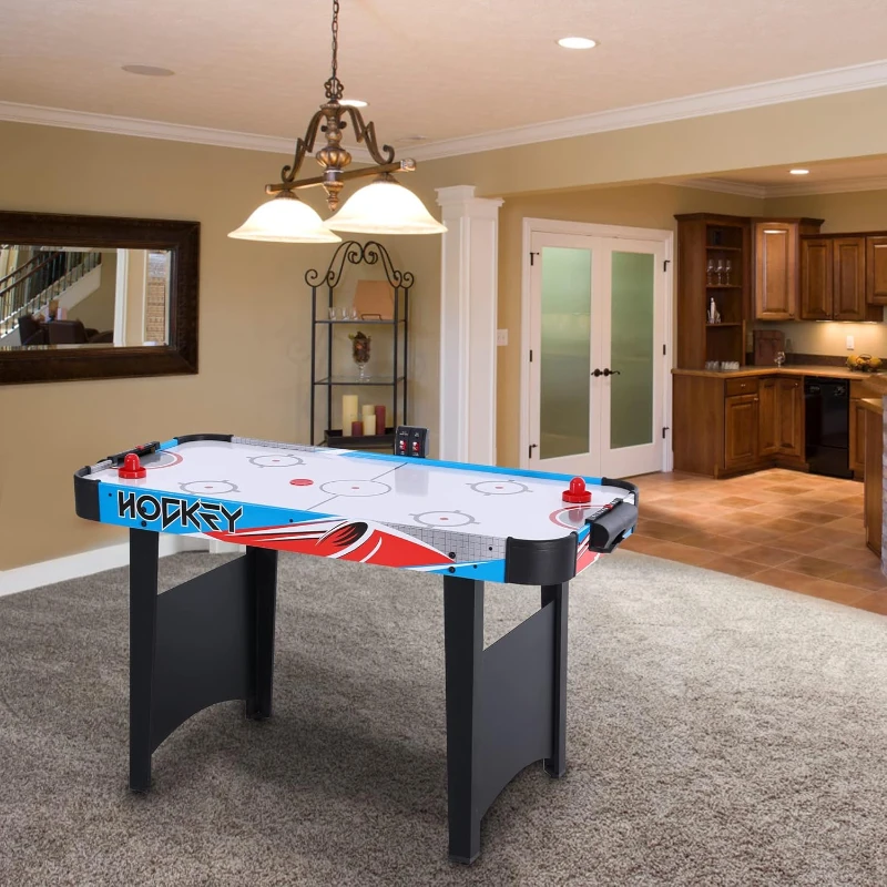 48"" Foldable Air Hockey Table - Indoor Arcade Game with Electronic LED Scoring, 2 Pucks & 2 Pushers - Family Game Room for Adults and Kids