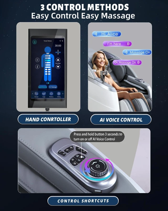 RelaxRelife 4D Full-Body Massage Chair with 166° Flexible SL Track, Reading Lamp, 18 Modes, 11 Techniques, 36 Airbags, Zero Gravity Recliner, Yoga Stretch & Foot Massage (Grey)