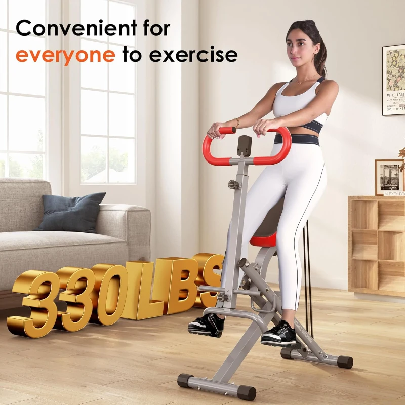 SogesHome Foldable Row & Squat Machine for Home — Full-Body Trainer with Adjustable Resistance Bands, Raised Cushion and Adjustable Seat, 330 lb Capacity