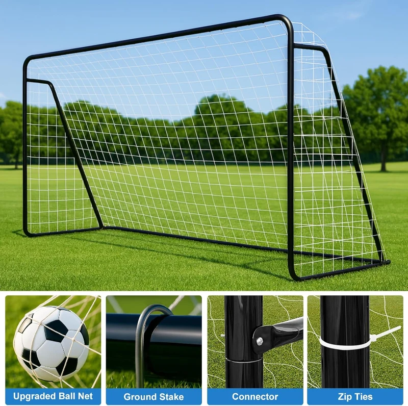 MOPHOTO Foldable Soccer Goal – Multiple Sizes (6x4, 8x6, 10x6.5, 12x6, 16x7, 18.5x6.5, 21x7, 24x8 ft) – Backyard Full-Size Training Goal for Teens & Adults