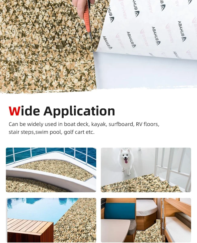 Abahub EVA Foam Traction Pad - Non-Slip, Self-Adhesive Camouflage Decking Sheet (Sizes: 96 in x 16 in / 23.5 in / 38 in / 47 in; 48 in x 16 in) for Boats, SUP, Kayak, Surfing