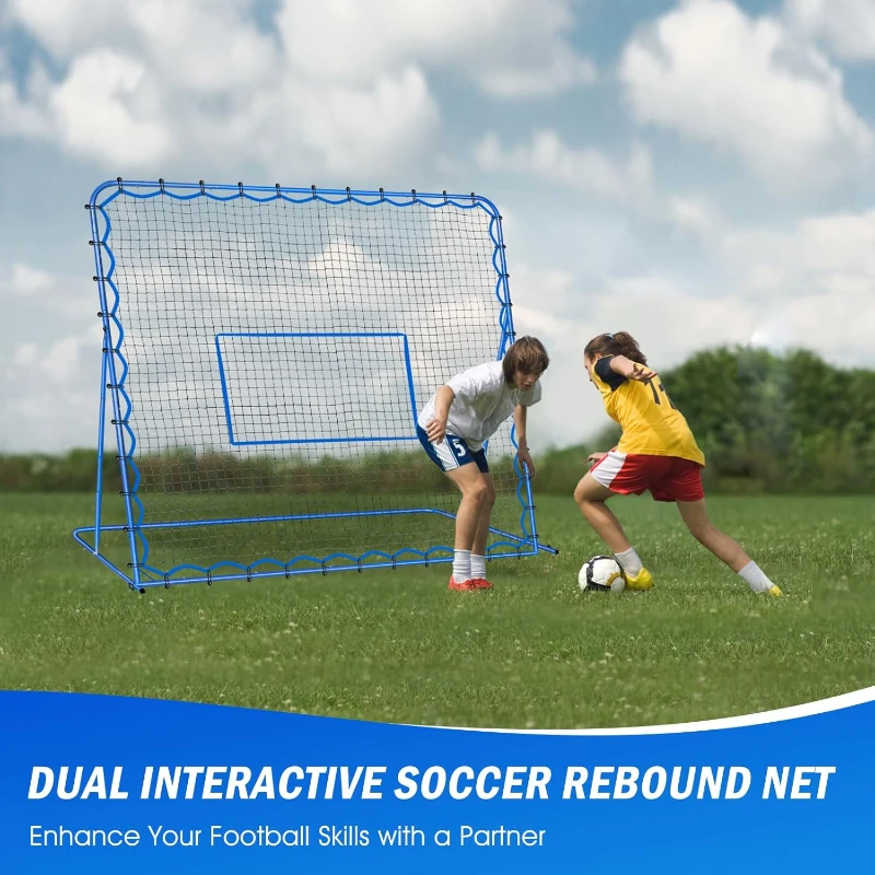 Winthai Soccer Rebounder Net — 7 x 6 ft Quick-Switch Angle Trainer for Control, Passing & Shooting — Easy Setup