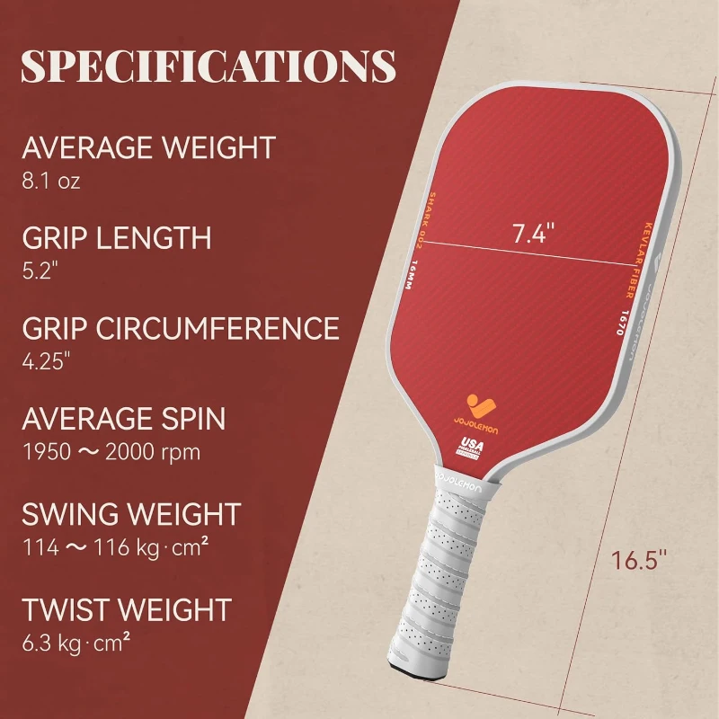 SHARK 002 Hybrid Carbon/Aramid Pickleball Paddle — 16mm Shark Power Polymer Core for Enhanced Spin & Consistency