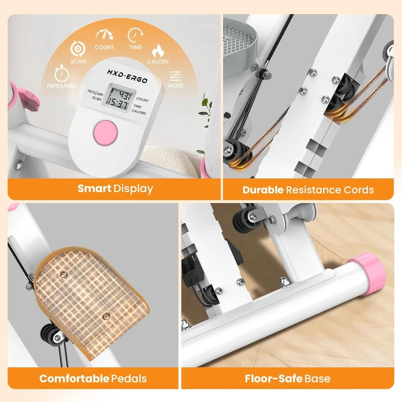 HXD-ERGO Foldable Stair Climber with Adjustable Handlebar, 6-Level Resistance Stair Stepper, Quiet Home Workout Machine