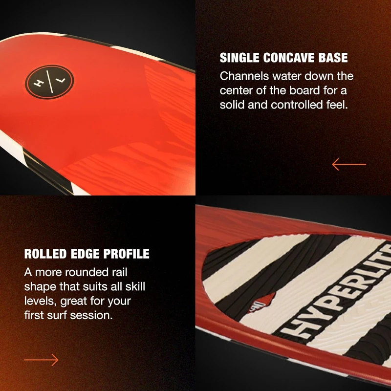 Hyperlite Landlock Longboard Wakesurf — Forgiving, Longboard-Style Wakesurf for Beginners and Intermediate Riders