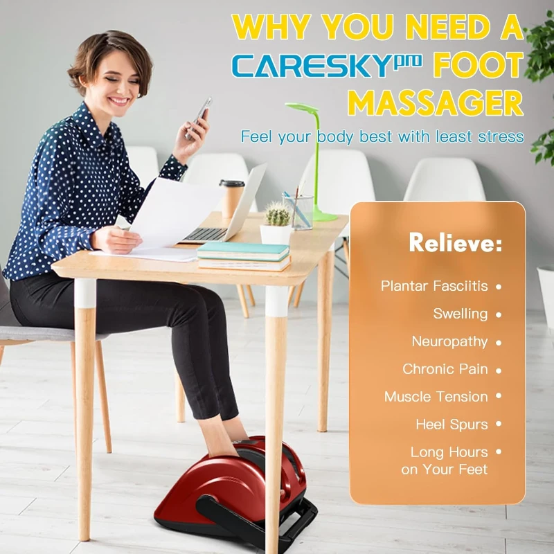 3-Heating Shiatsu Foot Massager — FSA Eligible, Deep Kneading & Rolling for Calves, Feet & Arms, Circulation & Pain Relief for Plantar Fasciitis and Neuropathy