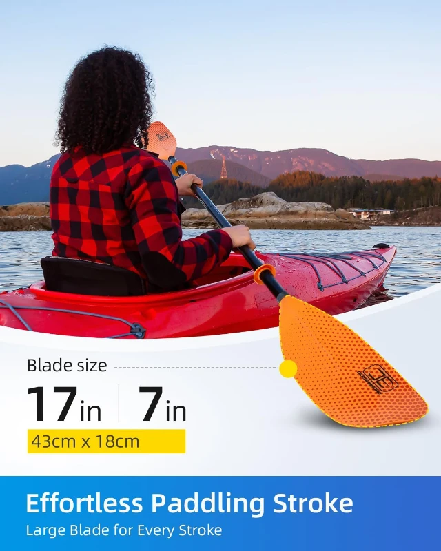 OCEANBROAD 2-Section Floatable Kayak Paddle — Alloy Shaft, 86in/218cm or 90.5in/230cm, for Kayaking & Canoeing