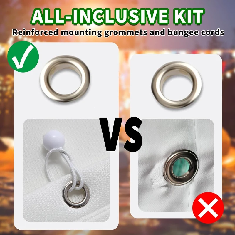 Premium Triple-Layer Golf Simulator Impact Screen with Grommets & Bungees, HD Visual Surface for Launch Monitors and Projectors – Enclosure Hitting Screen