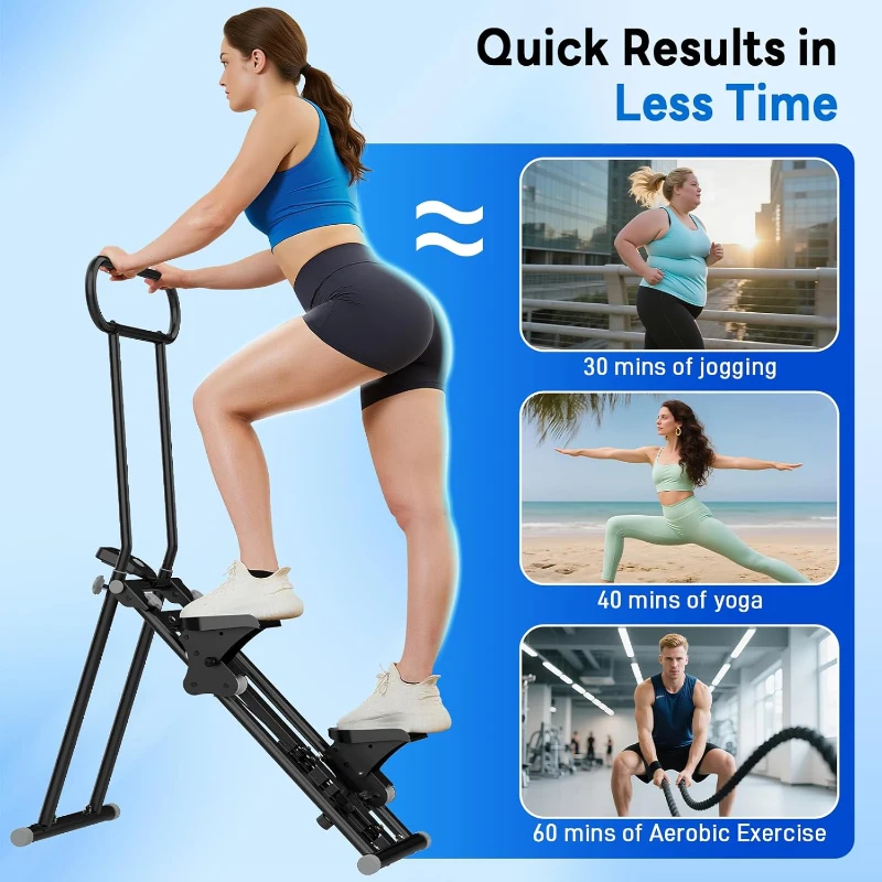 ERGOLIFE Foldable Stair Stepper — 6-Level Adjustable Resistance Stair Climber for Home Gym, 350 lb Capacity, Low-Noise Cardio Machine