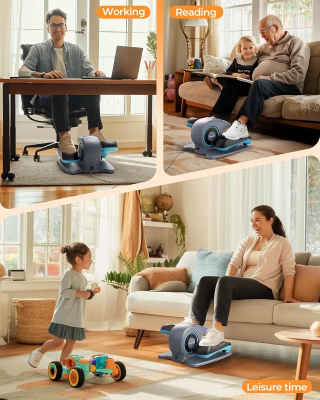 YOSUDA Electric Under-Desk Elliptical Trainer — Seated Pedal Exerciser for Seniors with Remote, Pre-Assembled, Free Non-Slip Foot Straps & 10 Speed Levels