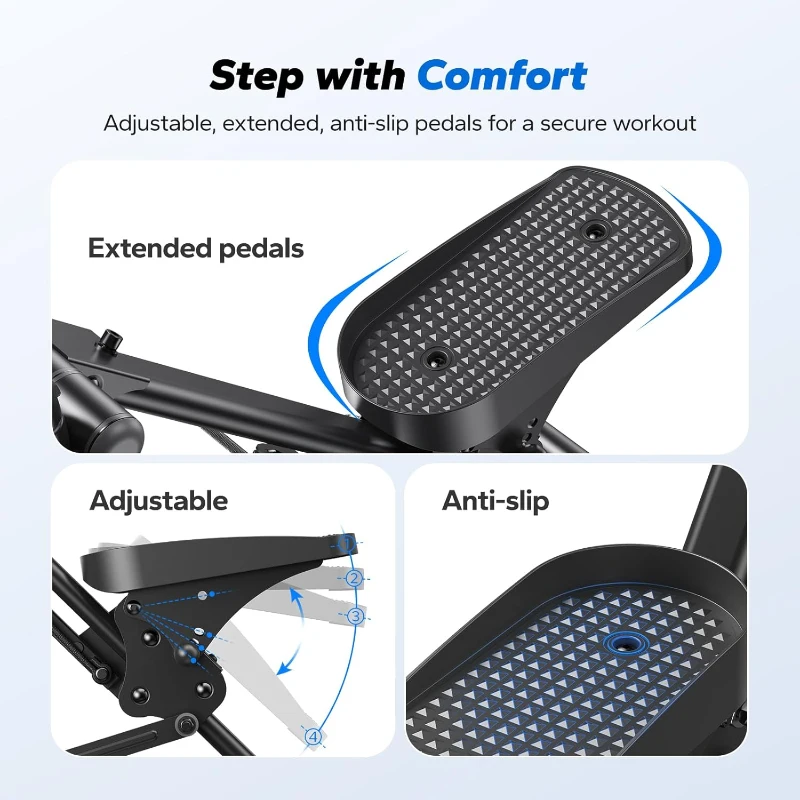 MERACH Power Climber – Compact Foldable Stair Stepper for Home Full-Body Workouts, Adjustable Handlebar and Extended Step Range