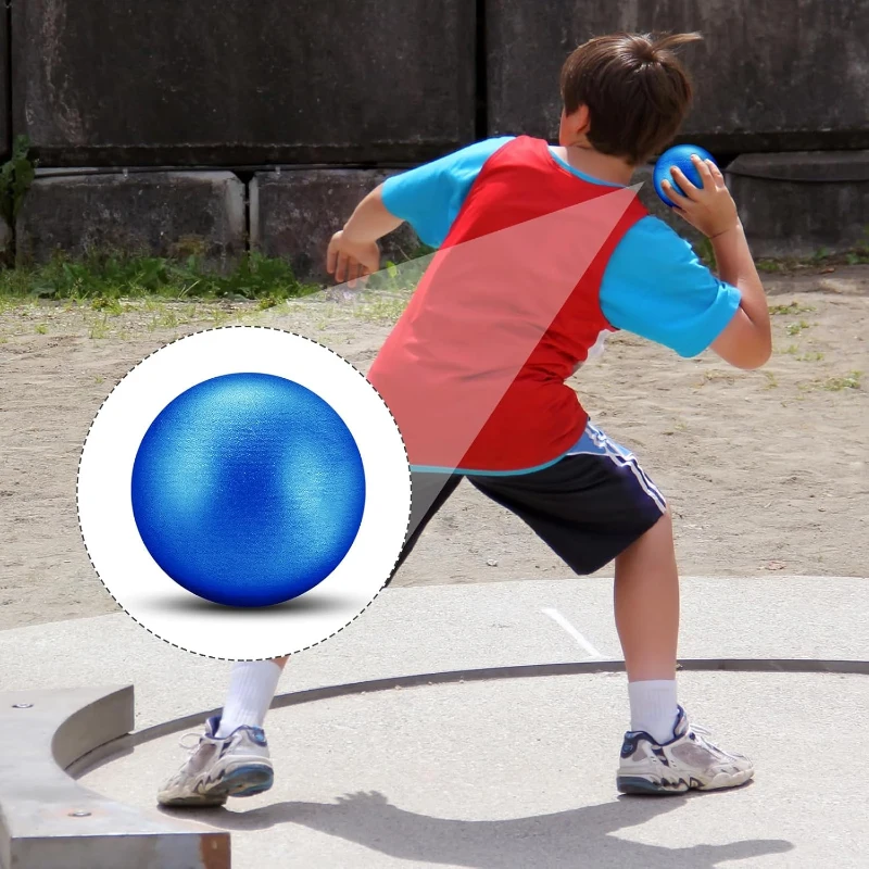 2-Piece Cast Iron Shot Put Set – 6 lb (2.7 kg) Blue Painted Outdoor Shotput Balls, ~3.7 in Diameter for School Training and Practice