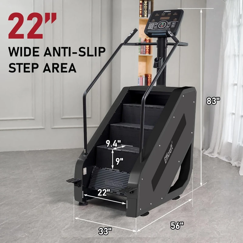 Commercial-Grade Stair Climber with LED Display, Continuous Climbing Cardio Machine, 15 Speed Settings (15–164 Steps/Min)