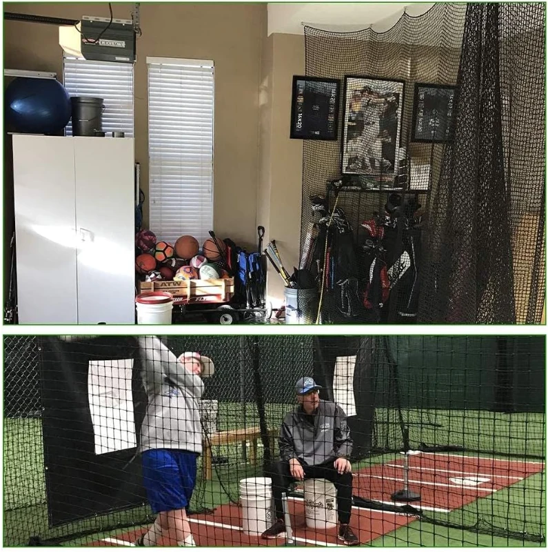 Heavy-Duty Baseball/Softball Backstop Netting #18 - Durable Polyethylene Sports Barrier, Various Sizes (10'x10' to 15'x50')