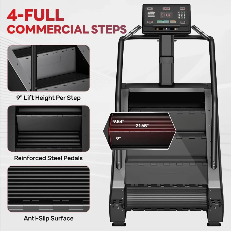 T1 Commercial-Grade Stair Climber Stepper Machine with 15 Resistance Levels, LED Screen and 550 LBS Capacity
