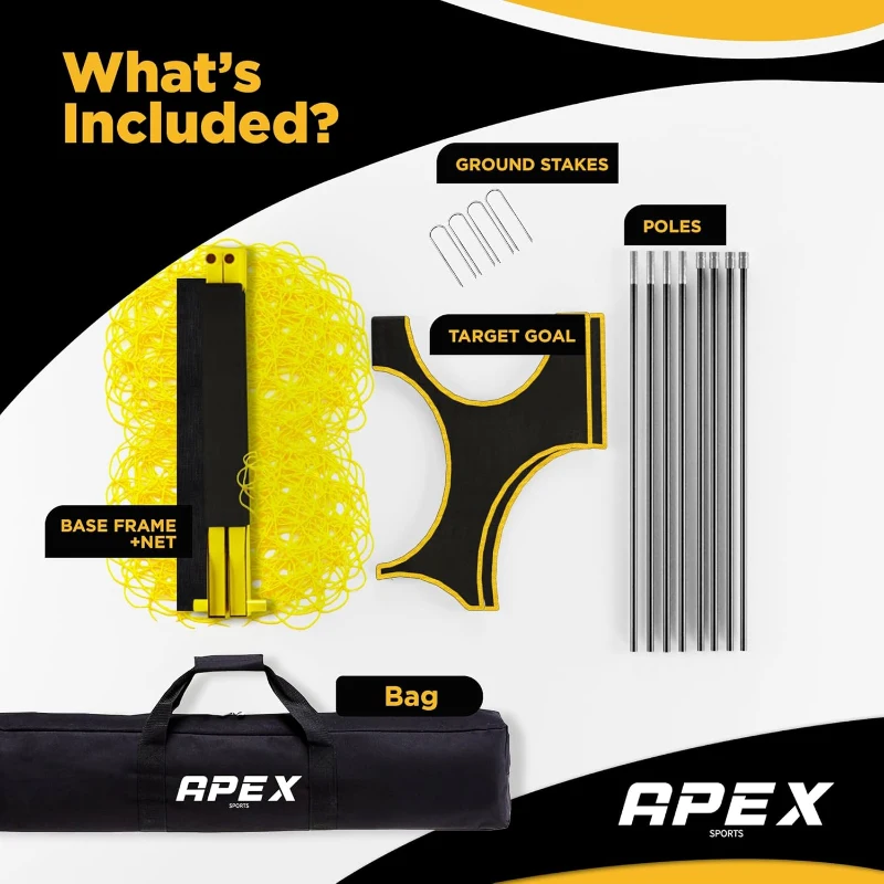 Apex Sports 12 x 6 ft Soccer Goal with Removable 10-Hole Precision Target — Collapsible Portable Net, Rapid Setup & Ground Anchors for Indoor/Outdoor Training