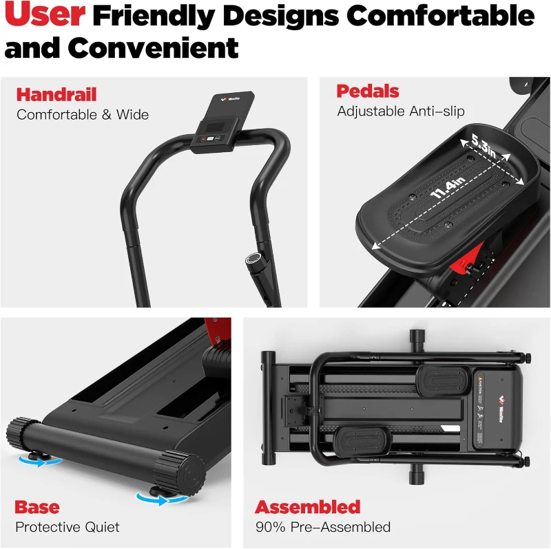 Magnetic Vertical Climber – Adjustable Resistance to 77LB, Foldable Home Stair Stepper with 19"" Stride and 320LB Capacity