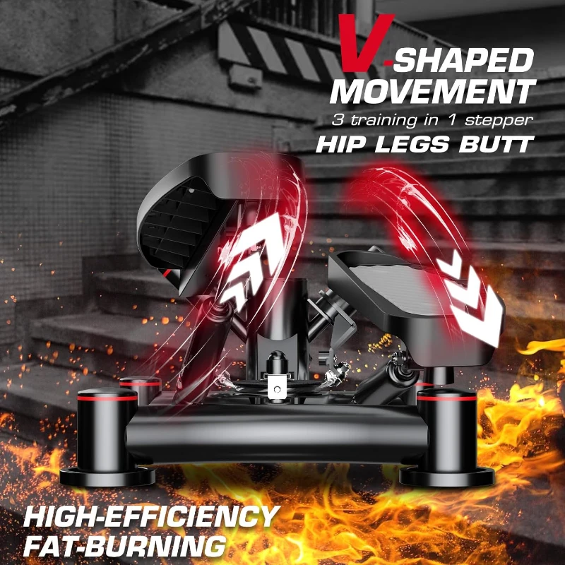 KeppiFitness FITSTEP1000 PRO Home Stair Stepper with Resistance Bands — Commercial-Grade, 400 lb Capacity, V-Shaped Motion, LED Monitor