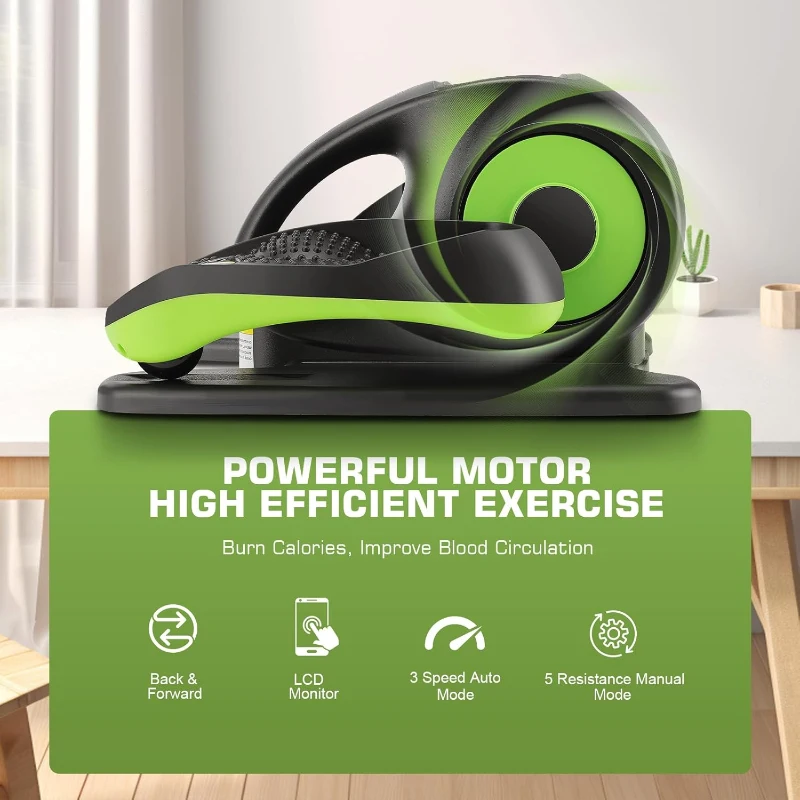 ANCHEER Under-Desk Elliptical — Quiet Electric Seated Pedal Exerciser for Seniors & Adults with Remote, Portable, Built-In LCD for Home or Office
