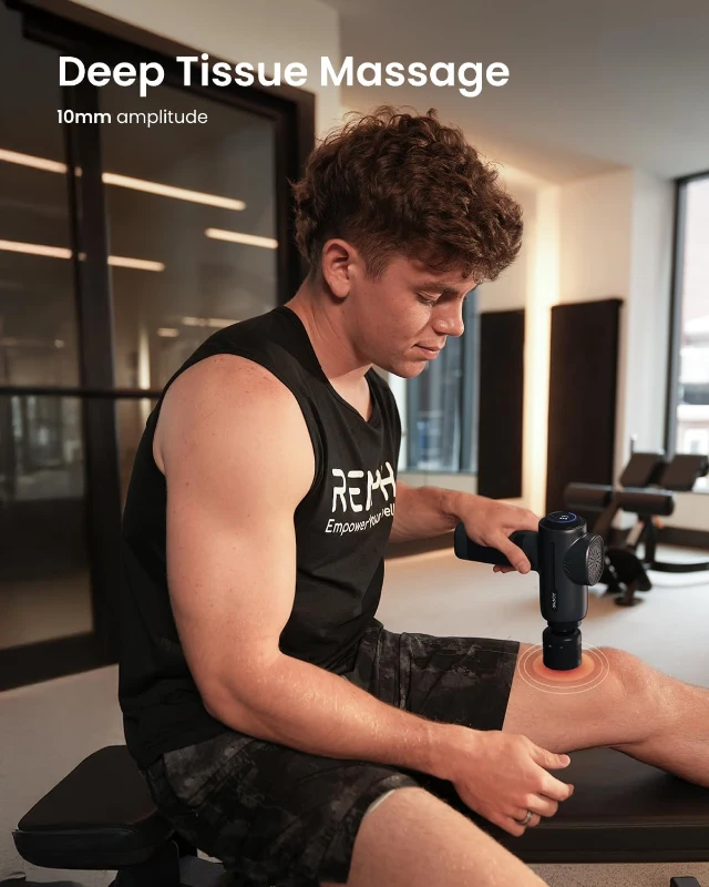 RENPHO Heat & Cold Massage Gun — Portable Percussion Deep Tissue Massager with Carrying Case, Ideal Christmas or Birthday Gift for Men & Women