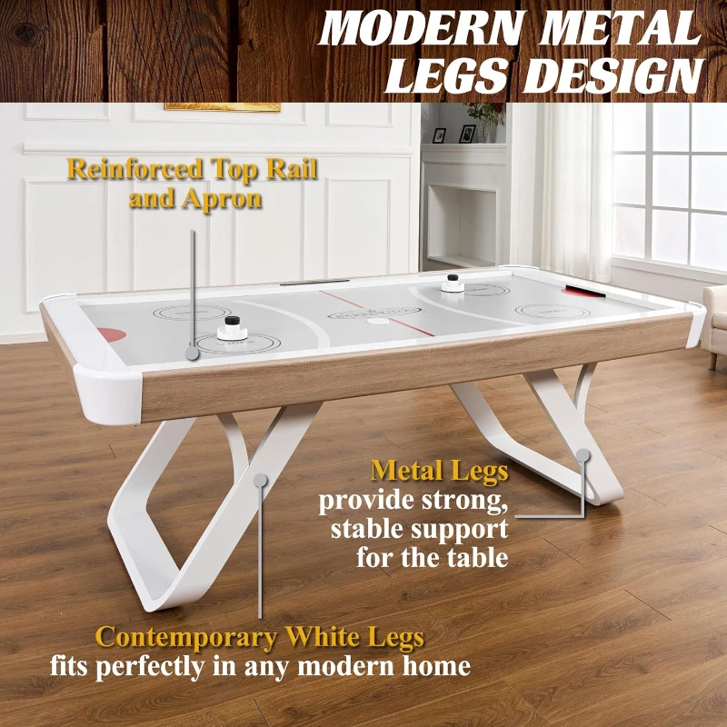 Barrington Billiards Full-Size Air Hockey Table with LED Scorer and Accessories – 89"" x 48"" x 32"" for Family Game Rooms