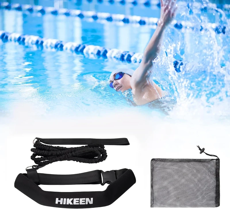 Hikeen 4M Swim Tether Belt – Stationary Harness for In-Place Swimming & Aquatic Resistance