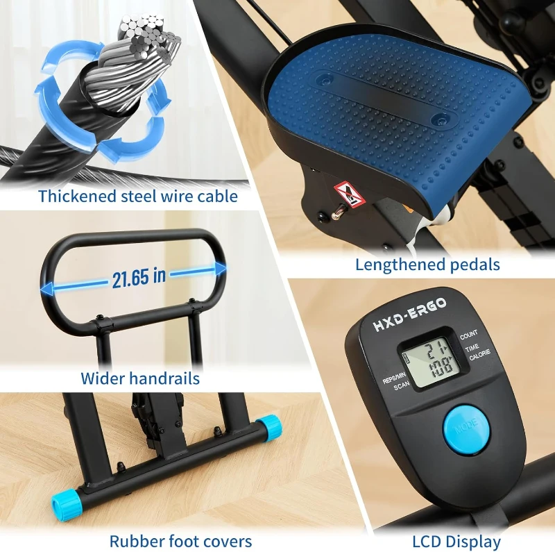 HXD-ERGO Home Stair Climber, New Model Vertical Stepper with 6-Level Adjustable Resistance and 3-Position Handlebar, Folding Full-Body Cardio Machine for Men & Women