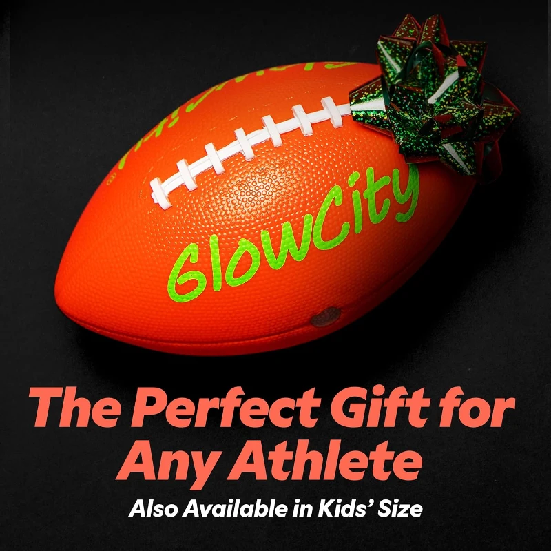 GlowCity Glow-in-the-Dark Football - Size 6 Light-Up Ball for Teens & Adults, Night Play