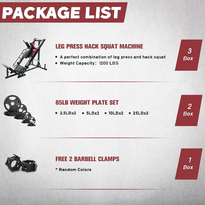 RitFit Pro Adjustable Leg Press & Hack Squat Machine with Plate Set, Linear Bearings and Integrated Weight Storage for Home Gyms