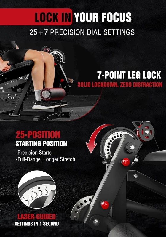 Mikolo Adjustable Leg Extension & Curl Machine with Cable System — Seated and Lying Options for Home Gym