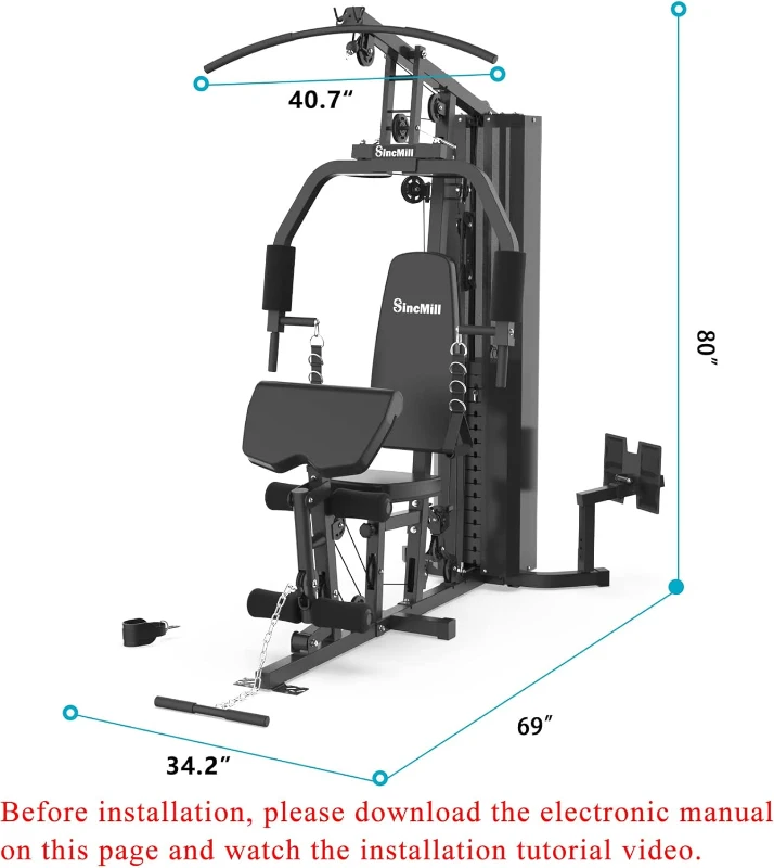 SincMill Multifunctional Home Gym — Full-Body Fitness Station with Heavy-Duty Steel Frame
