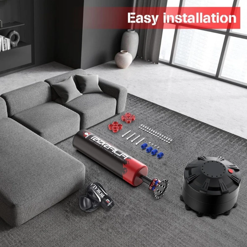 Freestanding Punching Bag with 12oz Pro Gloves — Heavy Bag for Adults & Youth, Standing Kickboxing Bag (Base Fills to 203 lbs)